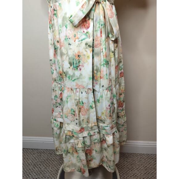 Alex Marie Floral Wrap Dress Midi Short Sleeve Cottage Boho - Picture 8 of 13